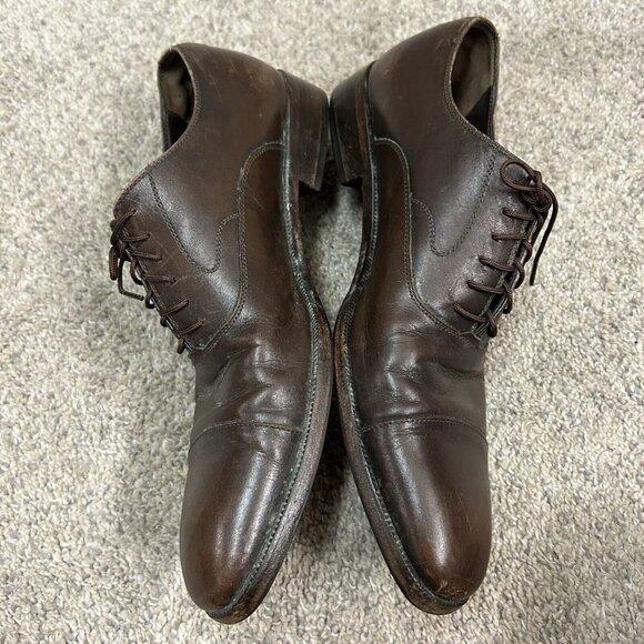 SALVATORE FERRAGAMO Dress Cap Toe Men's 8.5 D Brown Leather Oxford Made in ITALY - Picture 5 of 12